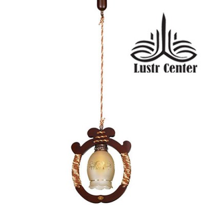 لوستر آویز چوبی حلقه تکی دارکار