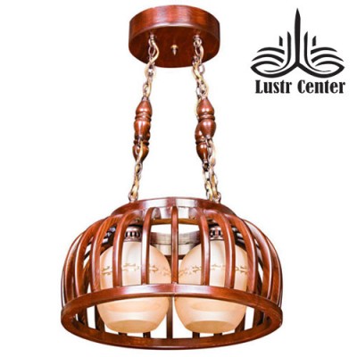 لوستر آویز چوبی هلال 4 گرد(تک کار)