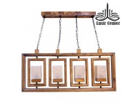 لوستر آویز چوبی آوینا 4 خطی