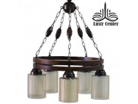 لوستر چوبی کد 540 پنج شاخه گرد