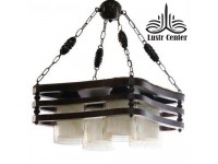 لوستر چوبی کد 540 چهار شعله مربع