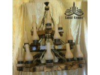 لوستر چوبی طبقاتی لامپا 24 شعله