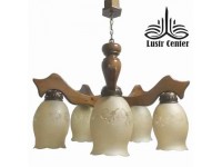 لوستر چوبی شبنم پنج شاخه