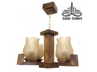 لوستر چوبی مبینا چهار شاخه