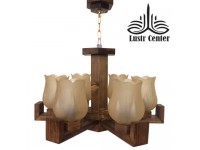 لوستر چوبی مبینا شش شاخه