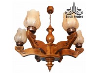 لوستر چوبی ناهید شش شاخه