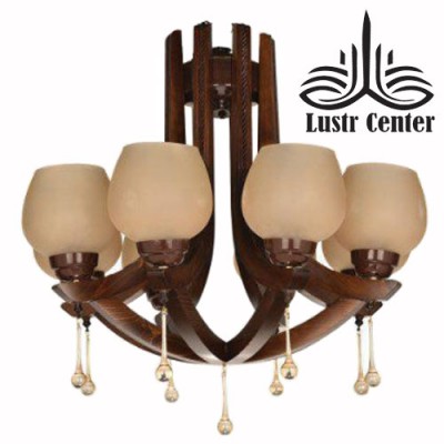 لوستر چوبی رعد هشت شاخه