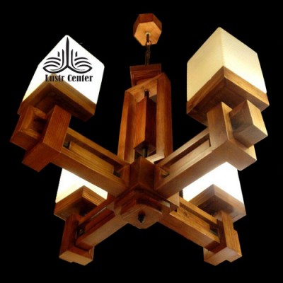 لوستر چوبی رکسانا چهار شاخه پادرا