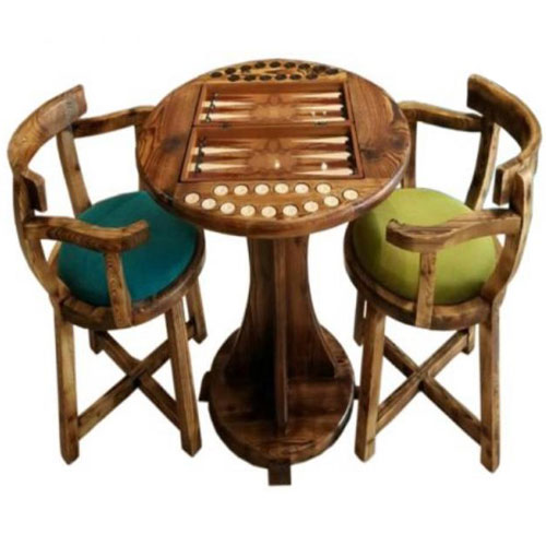 میز چوبی تخته نرد با صندلی سارا