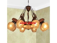 لوستر چوبی رومی مورب هشت شاخه