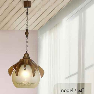 لوستر آویز چوبی آلما