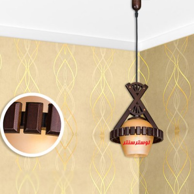 لوستر آویز چوبی لیلا تک