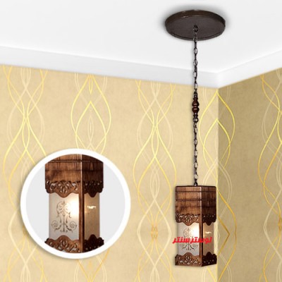 لوستر آویز چوبی میلان تک
