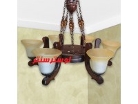 لوستر چوبی مدل رومیتا 6 شاخه