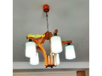 لوستر چوبی لیندا پنج شعله
