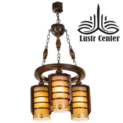 لوستر چوبی چلسی سه شاخه