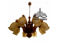 لوستر چوبی مهسا هشت شاخه
