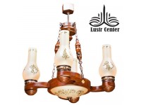لوستر چوبی نیلوفر 4 شاخه