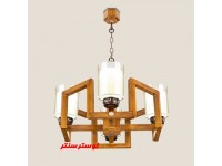لوستر چوبی سورنا چهار شعله