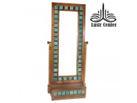 آینه ایستاده چوبی تک کشو فیروزه