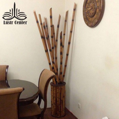 دکوری چوبی گلدان و نی بامبو