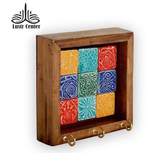 جاکلیدی چوبی مربع 9 خشتی