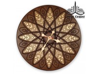 ساعت دیواری چوبی شمس طلایی