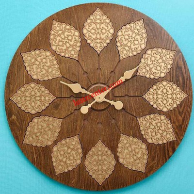 ساعت دیواری چوبی عباسی طلایی 