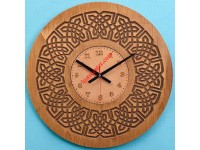 ساعت دیواری چوبی 12 گره حکاکی