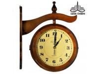ساعت دیواری دو طرفه چوبی متوسط
