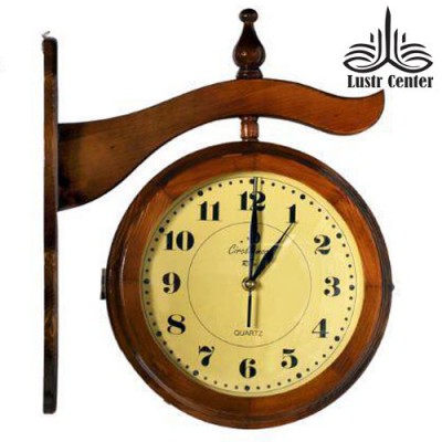 ساعت دیواری دو طرفه چوبی متوسط