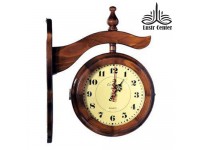 ساعت دیواری دو طرفه چوبی کوچک