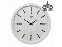 ساعت دیواری چوبی کد 313 سفید