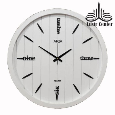 ساعت دیواری چوبی کد 313 سفید