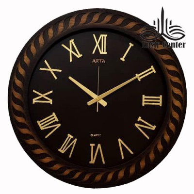 ساعت دیواری چوبی کد 316 قهوه ای