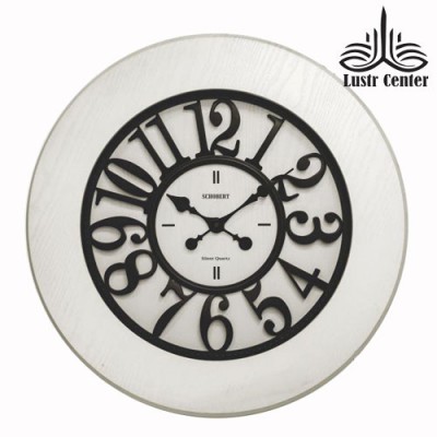 ساعت دیواری چوبی 5101 سفید