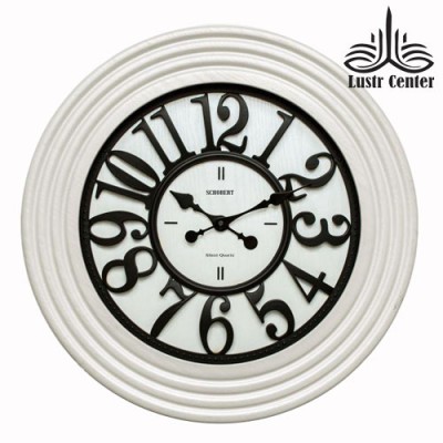ساعت دیواری چوبی 5102 سفید
