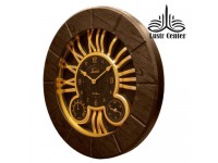 ساعت دیواری چوبی 5104 فندقی