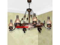 لوستر چوبی تایتانیک شش شعله 