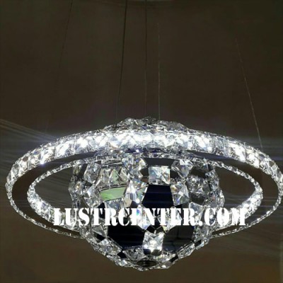 لوستر آویز کریستالی توپ و حلقه 