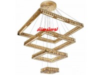 لوستر آویز مدرن کریستالی 80-60-40-20 مربع شامپاین